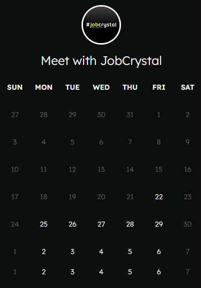 Meet with JobCrystal Calendar